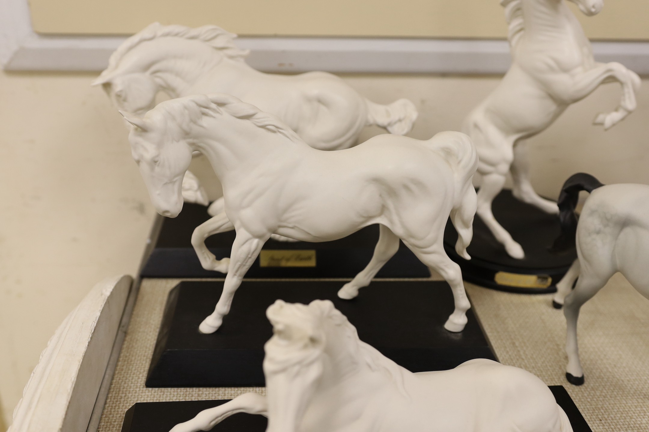 A selection of Beswick horses, to include Springtime, Sunlight, Young Spirit, Spirit of Peace, Spirit of Freedom, Spirit of Earth, Spirit of the Wild, together with another Beswick horse and four from the Thelwell series